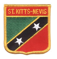 ST KITTS-NEVIS medium flag shield souvenir embroidered patch