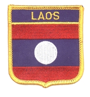 LAOS medium flag shield souvenir embroidered patch