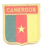 CAMEROON medium flag shield souvenir embroidered patch