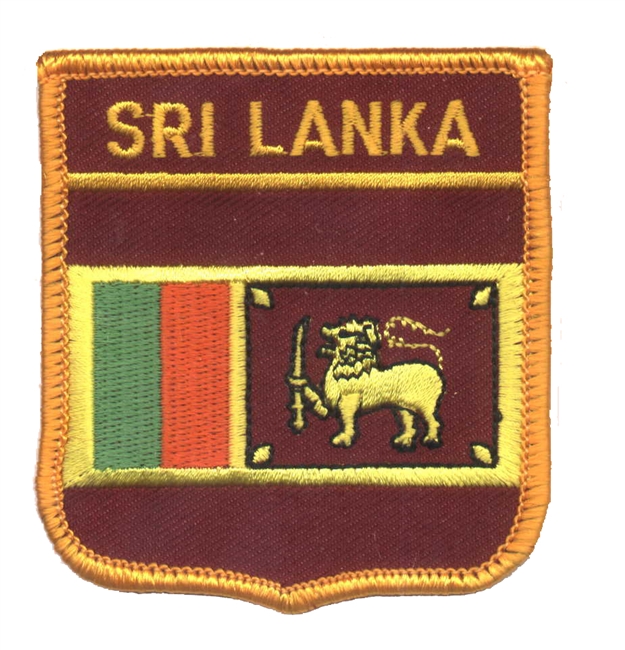 SRI LANKA medium flag shield souvenir embroidered patch