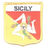 SICILY medium flag shield souvenir embroidered patch