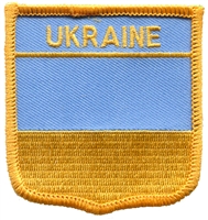 UKRAINE medium flag shield souvenir embroidered patch