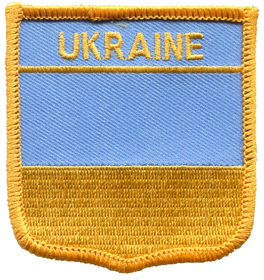 UKRAINE medium flag shield souvenir embroidered patch