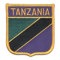 TANZANIA medium flag shield souvenir embroidered patch