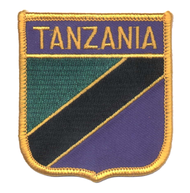 TANZANIA medium flag shield souvenir embroidered patch