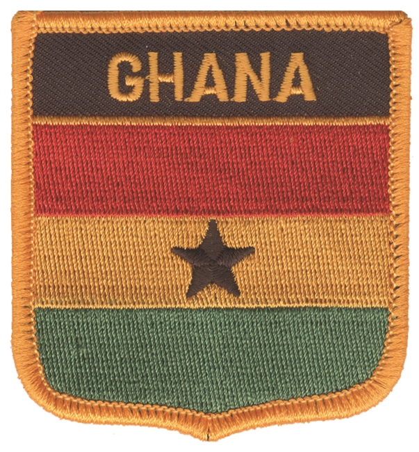 GHANA flag shield souvenir embroidered patch