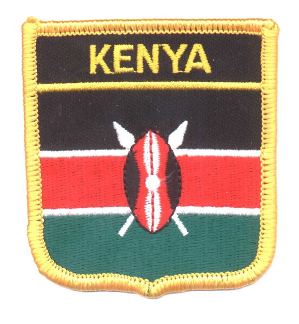 KENYA flag medium shield souvenir embroidered patch