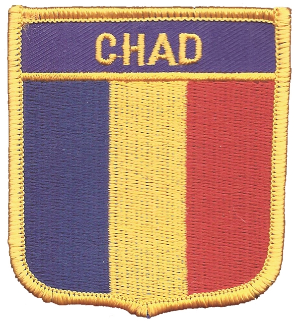 CHAD medium flag shield souvenir embroidered patch
