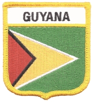 GUYANA medium flag shield souvenir embroidered patch