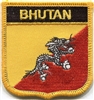 BHUTAN medium flag shield souvenir embroidered patch