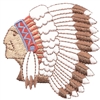 Native American Indian head embroidered patch