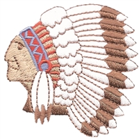 Native American Indian head embroidered patch