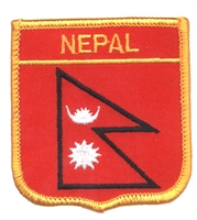 NEPAL medium flag shield souvenir embroidered patch