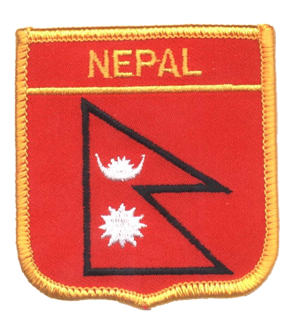 NEPAL medium flag shield souvenir embroidered patch