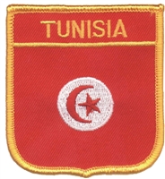 TUNISIA flag shield embroidered patch