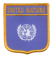 UNITED NATIONS medium flag shield souvenir embroidered patch