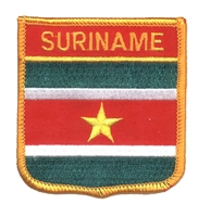SURINAME medium flag shield souvenir embroidered patch