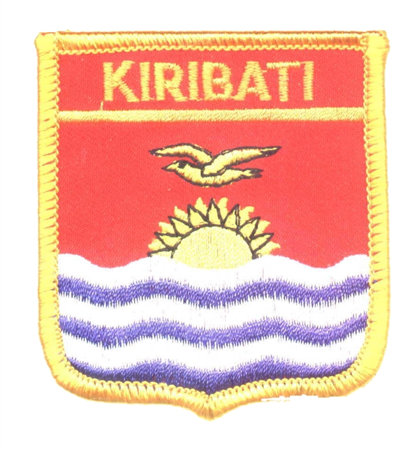 KIRIBATI medium flag shield souvenir embroidered patch