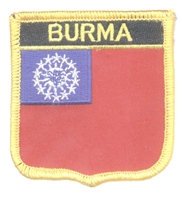 BURMA medium flag shield souvenir embroidered patch