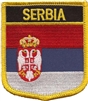 SERBIA medium flag shield souvenir embroidered patch