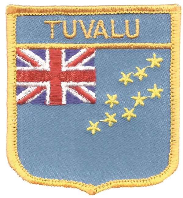 TUVALU medium flag shield embroidered patch