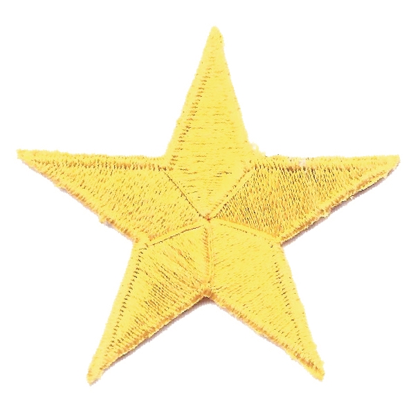 1.75" embroidered star patch.