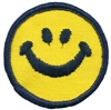 smile face, 2" - novelty embroidered patch