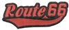 Route 66 script, Red on Black souvenir embroidered patch