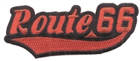 Route 66 script, Red on Black souvenir embroidered patch