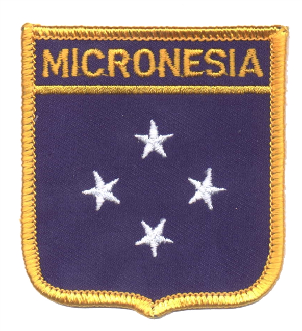 MICRONESIA medium flag shield souvenir embroidered patch