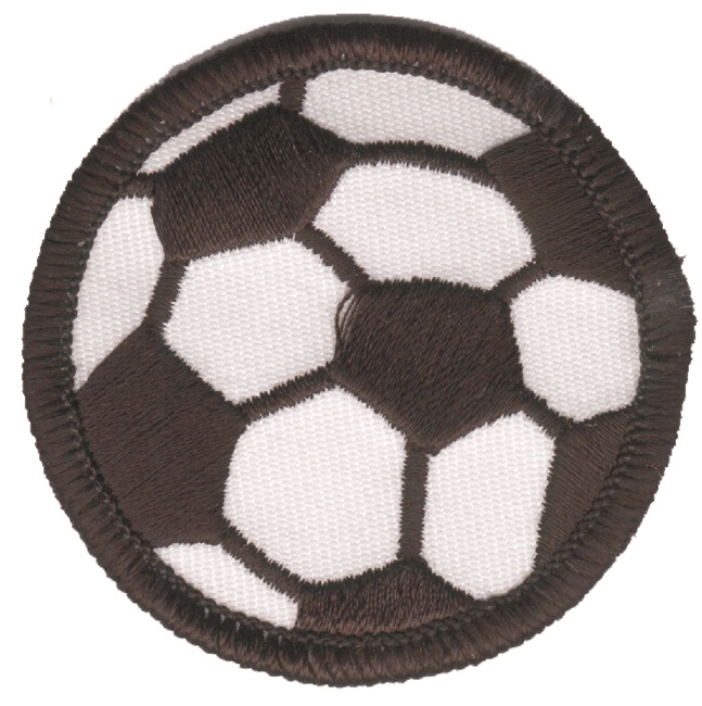 2" soccer ball embroidered patch.