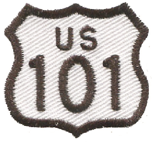 US 101 highway sign souvenir embroidered patch.