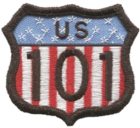 US 101 US flag souvenir embroidered patch.