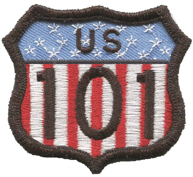 US 101 US flag souvenir embroidered patch.