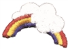 Rainbow & cloud embroidered aetz applique sew on patch.