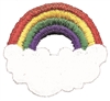 Rainbow & cloud embroidered aetz applique sew on patch.