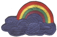 rainbow cloud embroidered sew on patch.