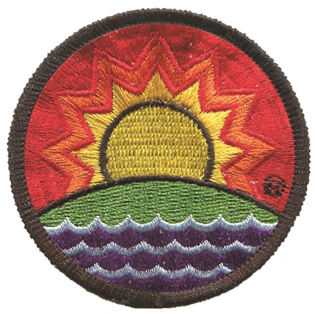 SOLAR FUTURE Â® rainbow embroidered patch.