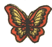 Orange butterfly sew on patch.