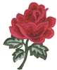 rose & leaves embroidered patch