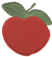 apple embroidered iron or sew on patch.