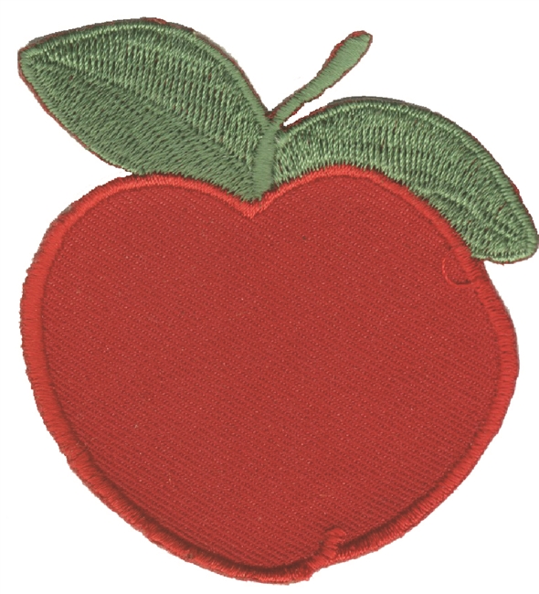 apple embroidered iron or sew on patch.