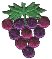 Grape applique embroidered sew on or iron-on patch.