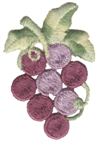 Grape bunch embroidered applique patch.