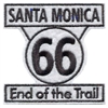 SANTA MONICA End of the Trail 66 sign souvenir embroidered patch, ROUTE 66