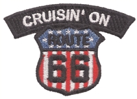 CRUISIN' ON ROUTE 66 souvenir embroidered patch