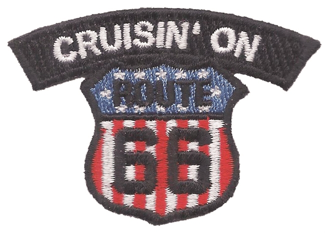 CRUISIN' ON ROUTE 66 souvenir embroidered patch