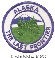 ALASKA THE LAST FRONTIER souvenir embroidered patch, AK