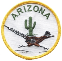 ARIZONA roadrunner embroidered patch, AZ, ARIZ