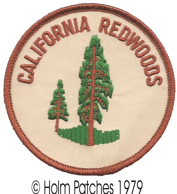 CALIFORNIA REDWOODS brown souvenir embroidered patch
